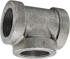 Made in USA - Size 1/2", Class 125, Cast Iron Black Pipe Tee - 175 psi, FPT End Connection - Apex Tool & Supply