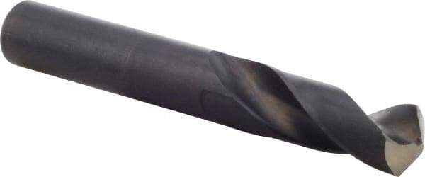 Guhring - 16.5mm 118° Spiral Flute High Speed Steel Screw Machine Drill Bit - Oxide Finish, Right Hand Cut, 60mm Flute Length, 119mm OAL, Standard Point, Straight Shank - Apex Tool & Supply