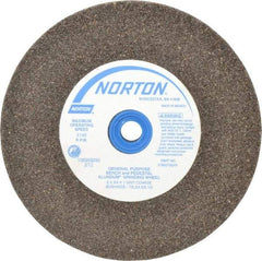 Norton - 36 Grit Aluminum Oxide Bench & Pedestal Grinding Wheel - 6" Diam x 1" Hole x 3/4" Thick, 4140 Max RPM, Very Coarse/Coarse Grade - Apex Tool & Supply