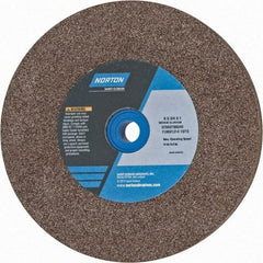 Norton - 60/80 Grit Aluminum Oxide Bench & Pedestal Grinding Wheel - 6" Diam x 1" Hole x 3/4" Thick, 4140 Max RPM, Medium Grade - Apex Tool & Supply