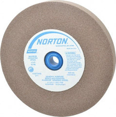 Norton - 100 Grit Aluminum Oxide Bench & Pedestal Grinding Wheel - 6" Diam x 1" Hole x 3/4" Thick, 4140 Max RPM, Fine Grade - Apex Tool & Supply