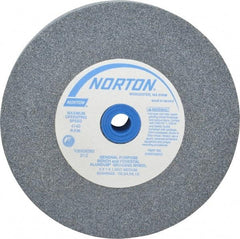 Norton - 60 Grit Aluminum Oxide Bench & Pedestal Grinding Wheel - 6" Diam x 1" Hole x 1" Thick, 4140 Max RPM, Medium Grade - Apex Tool & Supply
