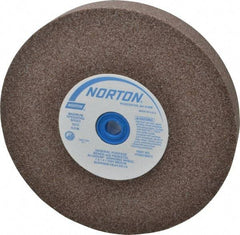 Norton - 60/80 Grit Aluminum Oxide Bench & Pedestal Grinding Wheel - 7" Diam x 1" Hole x 1" Thick, 3600 Max RPM, Medium Grade - Apex Tool & Supply