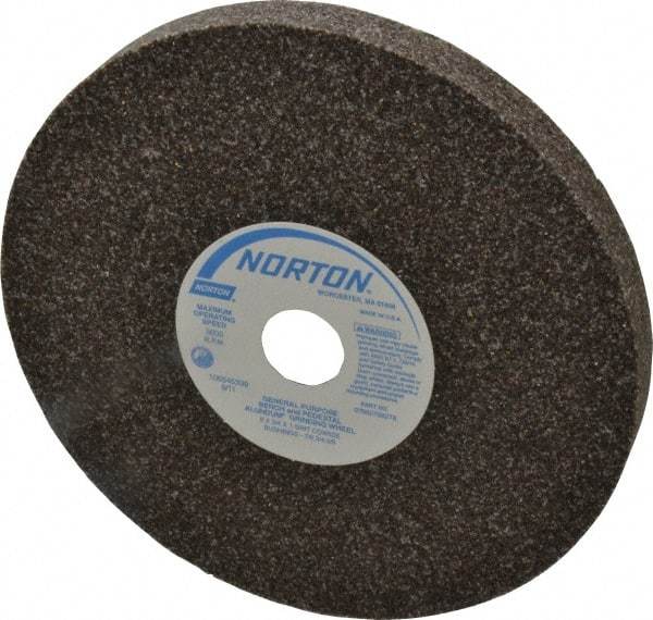 Norton - 36 Grit Aluminum Oxide Bench & Pedestal Grinding Wheel - 8" Diam x 1" Hole x 3/4" Thick, 3600 Max RPM, Very Coarse/Coarse Grade - Apex Tool & Supply