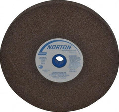 Norton - 60/80 Grit Aluminum Oxide Bench & Pedestal Grinding Wheel - 8" Diam x 1" Hole x 3/4" Thick, 3600 Max RPM, Medium Grade - Apex Tool & Supply