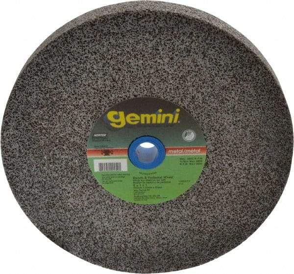 Norton - 24 Grit Aluminum Oxide Bench & Pedestal Grinding Wheel - 8" Diam x 1" Hole x 1" Thick, 3600 Max RPM, Very Coarse Grade - Apex Tool & Supply
