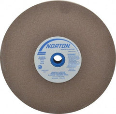 Norton - 100 Grit Aluminum Oxide Bench & Pedestal Grinding Wheel - 8" Diam x 1" Hole x 1" Thick, 3600 Max RPM, Fine Grade - Apex Tool & Supply