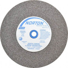 Norton - 36 Grit Aluminum Oxide Bench & Pedestal Grinding Wheel - 10" Diam x 1-1/4" Hole x 1" Thick, 2485 Max RPM, Very Coarse/Coarse Grade - Apex Tool & Supply