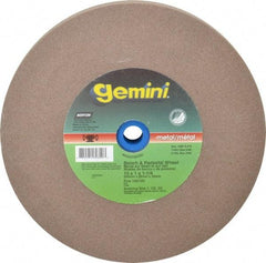 Norton - 100 Grit Aluminum Oxide Bench & Pedestal Grinding Wheel - 10" Diam x 1-1/4" Hole x 1" Thick, 2485 Max RPM, Fine Grade - Apex Tool & Supply