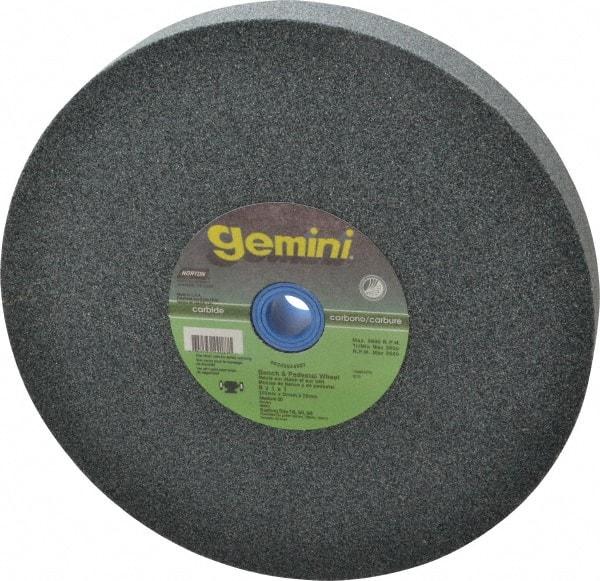 Norton - 60 Grit Silicon Carbide Bench & Pedestal Grinding Wheel - 8" Diam x 1" Hole x 1" Thick, 3600 Max RPM, Medium Grade - Apex Tool & Supply
