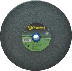 Norton - 80 Grit Silicon Carbide Bench & Pedestal Grinding Wheel - 8" Diam x 1" Hole x 1" Thick, 3600 Max RPM, Medium Grade - Apex Tool & Supply