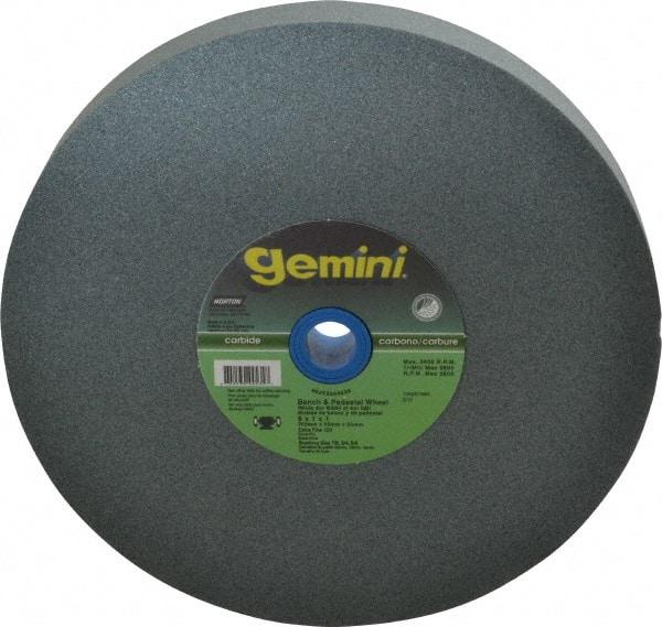 Norton - 120 Grit Silicon Carbide Bench & Pedestal Grinding Wheel - 8" Diam x 1" Hole x 1" Thick, 3600 Max RPM, Fine Grade - Apex Tool & Supply