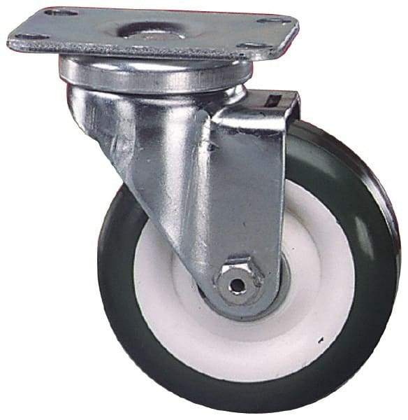 Albion - 3" Diam x 1-1/4" Wide x 4-1/4" OAH Top Plate Mount Swivel Caster - Phenolic, 350 Lb Capacity, Delrin Bearing, 2-1/2 x 3-5/8" Plate - Apex Tool & Supply