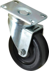 Albion - 4" Diam x 1-1/4" Wide x 5-1/8" OAH Top Plate Mount Swivel Caster - Polyolefin, 300 Lb Capacity, Delrin Bearing, 2-1/2 x 3-5/8" Plate - Apex Tool & Supply
