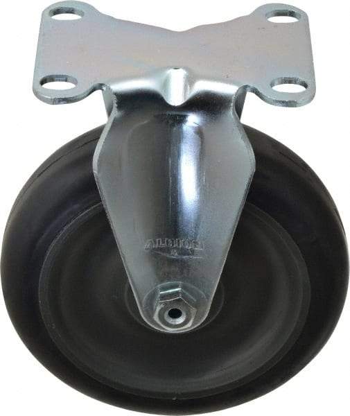 Albion - 5" Diam x 1-1/4" Wide x 6-3/16" OAH Top Plate Mount Rigid Caster - Polyurethane, 350 Lb Capacity, Delrin Bearing, 2-1/2 x 3-5/8" Plate - Apex Tool & Supply