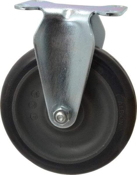 Albion - 5" Diam x 1-1/4" Wide x 6-3/16" OAH Top Plate Mount Rigid Caster - Polyurethane, 350 Lb Capacity, Ball Bearing, 2-1/2 x 3-5/8" Plate - Apex Tool & Supply