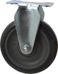 Albion - 5" Diam x 1-1/4" Wide x 6-3/16" OAH Top Plate Mount Rigid Caster - Polyurethane, 350 Lb Capacity, Ball Bearing, 2-1/2 x 3-5/8" Plate - Apex Tool & Supply