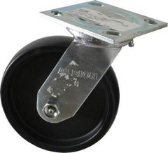 Albion - 6" Diam x 1-1/2" Wide x 7-1/4" OAH Top Plate Mount Swivel Caster - Polypropylene, 550 Lb Capacity, Roller Bearing, 4 x 4-1/2" Plate - Apex Tool & Supply