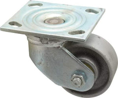 Albion - 3-1/4" Diam x 1-1/2" Wide x 4-1/4" OAH Top Plate Mount Swivel Caster - Cast Iron, 400 Lb Capacity, Roller Bearing, 4 x 4-1/2" Plate - Apex Tool & Supply