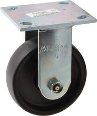 Albion - 5" Diam x 1-1/2" Wide x 6-1/2" OAH Top Plate Mount Rigid Caster - Polypropylene, 450 Lb Capacity, Roller Bearing, 4 x 4-1/2" Plate - Apex Tool & Supply