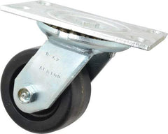 Albion - 4" Diam x 2" Wide x 5-5/8" OAH Top Plate Mount Swivel Caster - Phenolic, 800 Lb Capacity, Roller Bearing, 4-1/2 x 6-1/4" Plate - Apex Tool & Supply