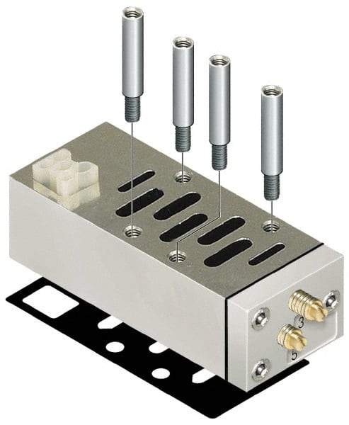 Parker - ISO 2 Sandwich Flow Control Valve - ISO 5599-2 Plug-In, 0 to 145 PSI & Zinc Material - Apex Tool & Supply