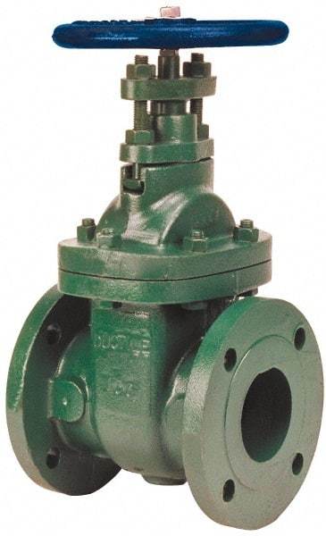 NIBCO - 8" Pipe, Class 150, Flanged-Raised Face Ductile Iron Solid Wedge Stem Gate Valve - 285 WOG, 150 WSP, Bolted Bonnet - Apex Tool & Supply