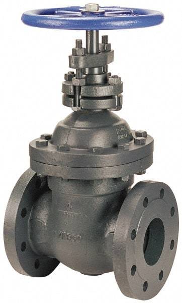 NIBCO - 10" Pipe, Class 250, Flanged Iron Solid Wedge Stem Gate Valve with By-Pass - 500 WOG, 250 WSP, Bolted Bonnet - Apex Tool & Supply