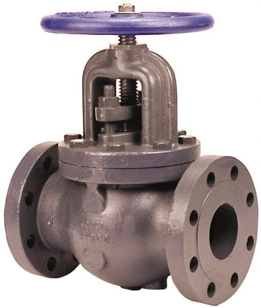 NIBCO - 6" Pipe, Flanged Ends, Iron Renewable Globe Valve - Bronze Disc, Bolted Bonnet, 500 psi WOG, 250 psi WSP, Class 250 - Apex Tool & Supply