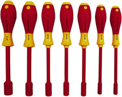 Wiha - 7 Piece 5 to 13mm Insulated Nutdriver Set - Cushion Grip Handle - Apex Tool & Supply