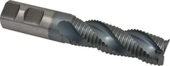 Hertel - 1" Diam, Coarse Pitch, 3" LOC, 3 Flute Cobalt Roughing Square End Mill - TiCN Finish, 5-1/2" OAL, 1" Shank Diam, Single End, Centercutting, 37° Helix - Apex Tool & Supply