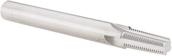 Scientific Cutting Tools - 1/8-27 Thread, 3/8" Shank Diam, Bright Coating, Solid Carbide Straight Flute Thread Mill - 4 Flutes, 3-1/2" OAL, 1/8" Min Noml Diameter - Apex Tool & Supply