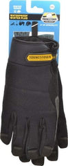 Youngstown - Size 2XL (11) Synthetic Suede Cold Protection & Waterproof Work Gloves - For Mechanic's & Lifting, Uncoated, Hook & Loop Cuff, Full Fingered, Black, Paired - Apex Tool & Supply
