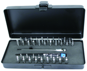 40 Piece - System 4 ESD Safe Micro Bit Interchangeable Set - #75996 - Includes: ESD Handle and Slotted; Phillips; Torx®; Hex Inch & Metric Micro Bits - 105mm Bit Extension - Storage Box - Apex Tool & Supply