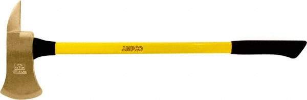 Ampco - 6 Lb Head Fireman's Axe - 36" OAL, 5" Long Blade, 36" Long Handle, Fiberglass Cushion Grip Handle, 12" Long Head - Apex Tool & Supply