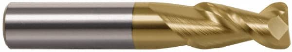 Accupro - 1/4" Diam 2 Flute Solid Carbide 0.015" Corner Radius End Mill - Apex Tool & Supply
