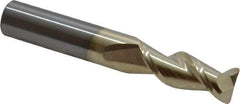 Accupro - 3/8", 2 Flute, Single End, Solid Carbide, 0.045" Corner Radius End Mill - 2-1/2" OAL, 45° Helix, Right Hand Flute, 1" LOC, Right Hand Cut - Apex Tool & Supply