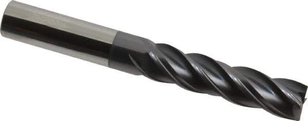 Accupro - 1/2", 4 Flute, Single End, Solid Carbide, 0.01" Corner Radius End Mill - 4" OAL, Right Hand Flute, 2" LOC, Right Hand Cut - Apex Tool & Supply