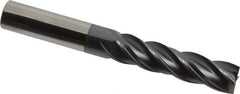 Accupro - 1/2", 4 Flute, Single End, Solid Carbide, 0.01" Corner Radius End Mill - 4" OAL, Right Hand Flute, 2" LOC, Right Hand Cut - Apex Tool & Supply