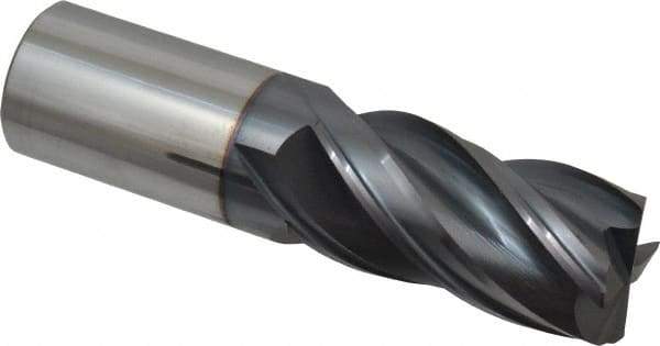 Accupro - 1", 4 Flute, Single End, Solid Carbide, 0.035" Corner Radius End Mill - 4" OAL, Right Hand Flute, 2" LOC, Right Hand Cut - Apex Tool & Supply