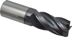 Accupro - 1", 4 Flute, Single End, Solid Carbide, 0.035" Corner Radius End Mill - 4" OAL, Right Hand Flute, 2" LOC, Right Hand Cut - Apex Tool & Supply
