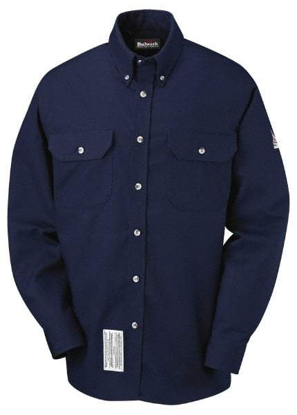 VF Imagewear - Size XL, Navy Blue, Flame Resistant/Retardant, Long Sleeve Button Down Shirt - 59-3/8" Chest, 2 Pockets, Excel FR ComforTouch - Apex Tool & Supply