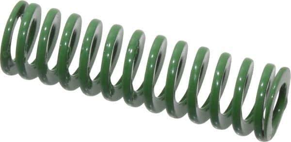 Dayton Lamina - 3/8" Hole Diam, 3/16" Rod Diam, 1-1/4" Free Length, Green Die Spring - 5 Lb Max Deflection, 0.5" Max Deflection, Light Duty, Chromium Vanadium Steel - Apex Tool & Supply