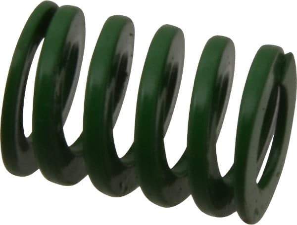 Dayton Lamina - 3/4" Hole Diam, 3/8" Rod Diam, 1" Free Length, Green Die Spring - 32 Lb Max Deflection, 0.39" Max Deflection, Light Duty, Chromium Vanadium Steel - Apex Tool & Supply