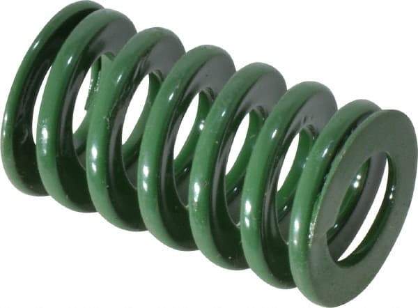 Dayton Lamina - 3/4" Hole Diam, 3/8" Rod Diam, 1-1/4" Free Length, Green Die Spring - 24.4 Lb Max Deflection, 0.5" Max Deflection, Light Duty, Chromium Vanadium Steel - Apex Tool & Supply