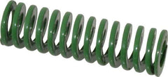 Dayton Lamina - 3/4" Hole Diam, 3/8" Rod Diam, 2-1/2" Free Length, Green Die Spring - 11 Lb Max Deflection, 1.01" Max Deflection, Light Duty, Chromium Vanadium Steel - Apex Tool & Supply