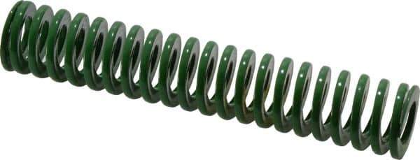 Dayton Lamina - 3/4" Hole Diam, 3/8" Rod Diam, 4" Free Length, Green Die Spring - 6.8 Lb Max Deflection, 1.61" Max Deflection, Light Duty, Chromium Vanadium Steel - Apex Tool & Supply