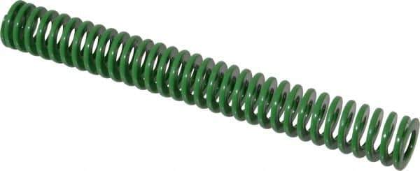 Dayton Lamina - 3/4" Hole Diam, 3/8" Rod Diam, 6" Free Length, Green Die Spring - 4.5 Lb Max Deflection, 2.39" Max Deflection, Light Duty, Chromium Vanadium Steel - Apex Tool & Supply