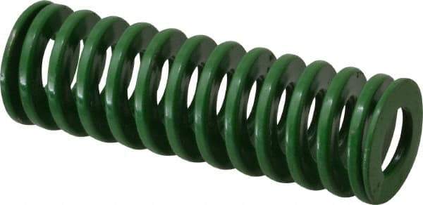 Dayton Lamina - 1" Hole Diam, 1/2" Rod Diam, 3" Free Length, Green Die Spring - 16.8 Lb Max Deflection, 1.2" Max Deflection, Light Duty, Chromium Vanadium Steel - Apex Tool & Supply