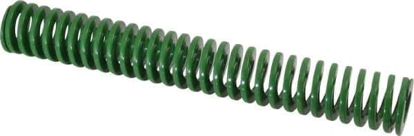 Dayton Lamina - 1" Hole Diam, 1/2" Rod Diam, 7" Free Length, Green Die Spring - 6.9 Lb Max Deflection, 2.8" Max Deflection, Light Duty, Chromium Vanadium Steel - Apex Tool & Supply